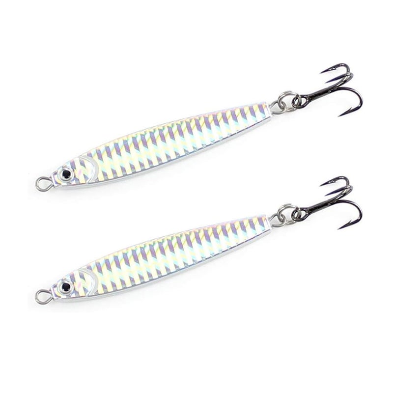 Clarkspoon Stick Jig 2 Pack | Clarkspoon | Bonito Albies Bluefish Mullet and More (Silver Flash) - Image 1